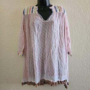 Roberta Roller Rabbit Cover-Up Tunic with Tassels